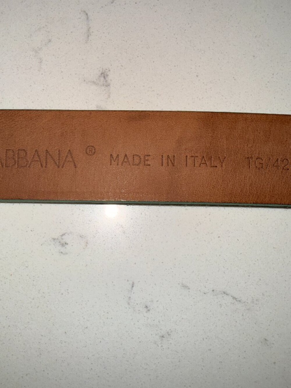 Rare Vintage Dolce & Gabbana Celadon Snakeskin Belt 105/42 + Gold Buckle - Picture 5 of 11